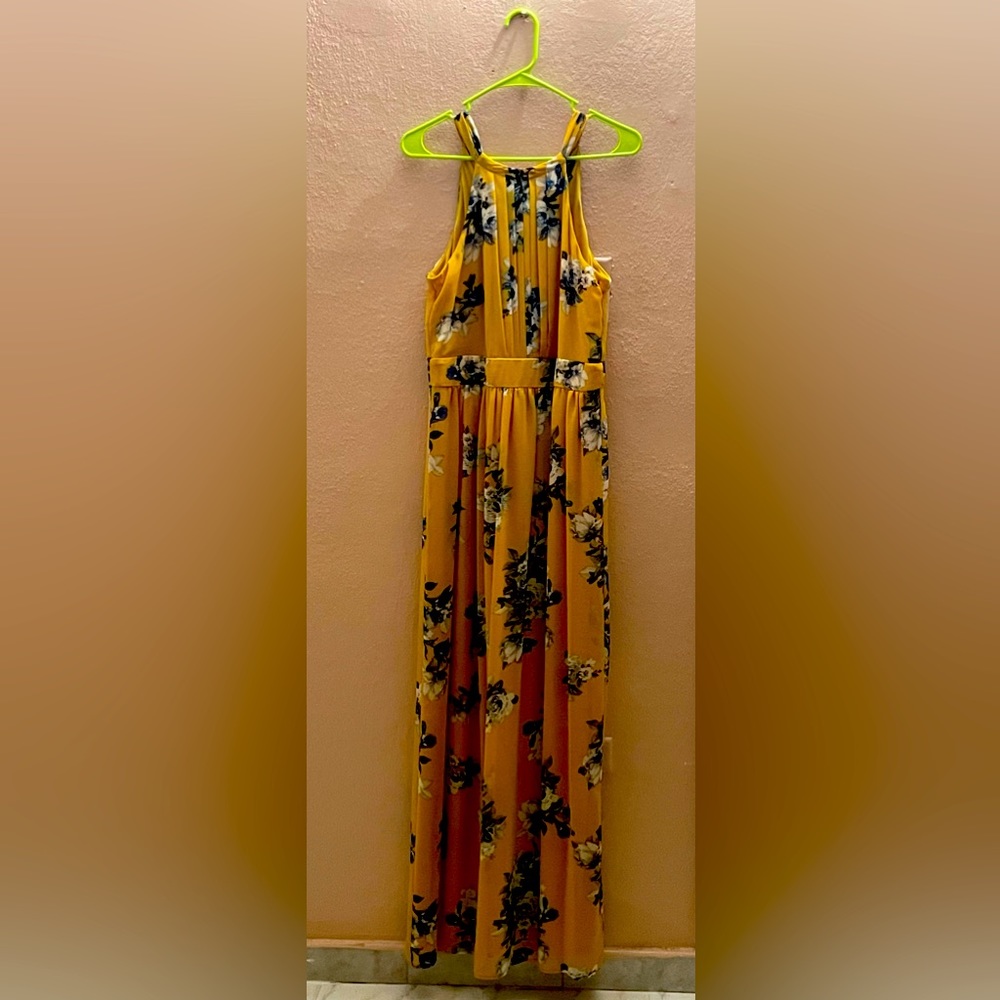 Yellow flowered dress